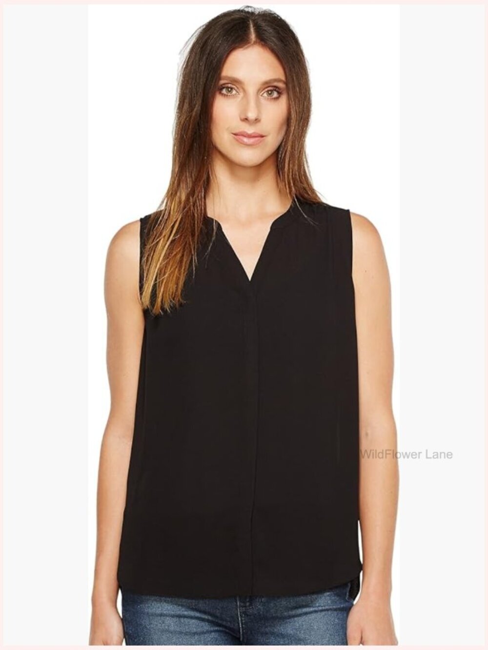 Sleeveless Pintuck Blouse with Mandarin Collar - Classic Lightweight Top